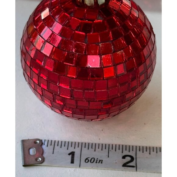 Star of Wonder Brand Set of 6 Metallic Red Sequin Ornaments w/Gold Top (READ) - Picture 9 of 11